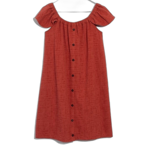 Madewell Texture & Thread Off-The-Shoulder Dress Size Medium - Picture 3 of 16